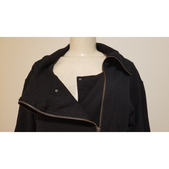 PEACE LOVE WORLD BLACK STRETCH  JACKET ZIP FRONT SIZE S #851 - Picture 5 of 10